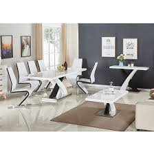 Take a look online to find inspiration for the right dining room. Axara Large Extendable Dining Table In White And Black Gloss Furniture In Fashion Contemporary Dining Room Chair Dining Table Extendable Dining Table