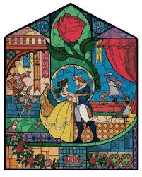 Cross Stitch Pattern Disney Beauty And The Beast Stained Glass 2 Pdf File Only Disney Stained Glass Disney Art Disney Beauty And The Beast
