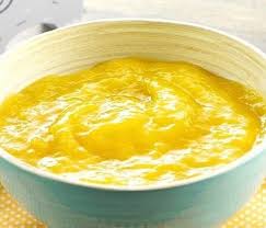 Recette Bebe 6 Mois Puree De Mangue A La Vanille Bledina Recette Recette Bledina Recette Puree De Mangues