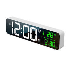It features an ascending alarm that this amazing bluetooth clock radio has any feature you could want at your bedside. China Mirror Digital Alarm Clock Extra Long Bedside Alarm Clocks For Desk Tabletop With Temperature Date Large Font Display Mains Powered Black China Led Clock And Led Mirror Clock Price
