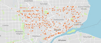 Map cartoon png is about is about detroit, metro detroit, detroit river, road, highway. Map Of Detroit S Project Green Light Locations Shows Where The City Could Always Be Watching Detour