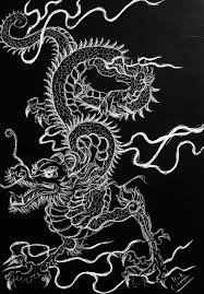 Illustration of vector illustration traditional chinese dragon gold on a black background and a white background. Chinese Dragon By Superimki On Deviantart Graficheskie Postery Graffitchiki Yaponskie Tatuirovki Drakona