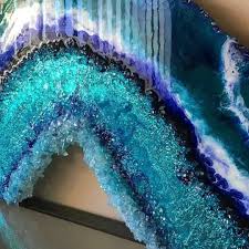 Foil And Resin Freeform Geode Time Lapse Resin Artwork Diy Resin Art Epoxy Resin Art