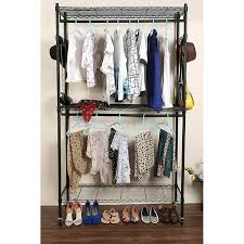 Maybe you would like to learn more about one of these? Ktaxon Double Rod Closet 2 Shelves Wire Clothing Rolling Rack Walmart Com In 2021 Clothing Rack Garment Racks Wire Shelving