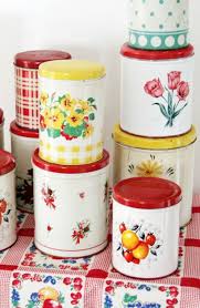 colorful vintage kitchen tins. i used