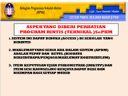 Ujian psikometrik data maklumat kerjaya murid semua murid ting. Gerbang Kualiti Pendidikan Sistem E Profil Kerjaya Murid