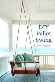 Rock Yourself To Sleep On Your Very Own Diy Pallet Swing For The Porch Or Backyard Diy Porch Swing Bed Bed Swing Diy Pallet Furniture Outdoor