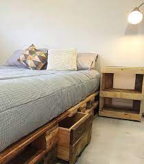 I'm just going to cut to the chase and show you what i've been busy with! Rustic Furniture Bed Base Queen With Storage Space Rustic Minimal Hand Crafted Pine With Natural F Wooden Pallet Beds Bed Storage Drawers Diy Pallet Bed