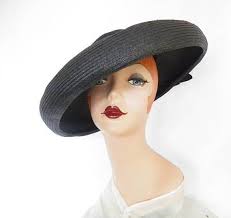 Vintage 1940s Hat Black Wide Brim Casablanca Style 1930s Etsy 1940s Hat Hats Vintage Hats