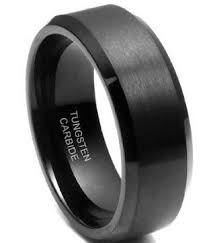 Modern Classic Black Black Tungsten Wedding Band Aquamarine Engagement Ring Unique Mens Wedding Bands Tungsten Black