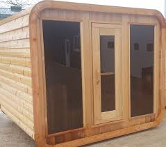 This master spa bath has a soaking tub, steam shower, and custom cabinetry. Outdoor Saunas Cabin Barrel Sauna Kits Canada Usa