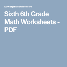 Sixth 6th Grade Math Worksheets Pdf Math Worksheets Math Worksheets