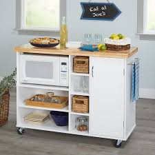 tms microwave kitchen cart, white