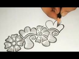 A beginner can easily make such. Arabic Mehndi Design On Paper Mehndi Design With Pencil On Paper Easy Mehndi Design Youtube