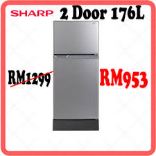 Pintu peti sejuk dikesan untuk dibuka. Sharp 2 Door Fridge 176l Ideal Home Furniture