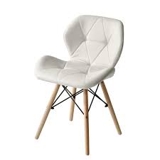 Exquisitely tailored, the cuff chair's petite scale is perfect for dining. Sunsky Jpn Warehouse Shell Shape Triangle Pattern Pu Leather Dining Chairs With Natural Wooden Feet Size 71 X 49 X 37 5cm White