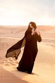 Arabian Woman Wearing Traditional Hijab Costume Dubai Desert United Arab Emirates Arabian Women Desert Fashion Arab Women
