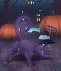 2014 animal anus ass blair (soul eater) blush cat claws cute  eyelashes feline female feral fur half-closed eyes halloween happy hat  headgear hi res house looking at viewer looking