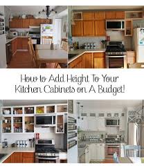 Tall Kitchen Cabinets How To Add Height The Honeycomb Home Tall Kitchen Cabinets Kitchen Cabinets On A Budget Above Kitchen Cabinets