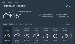 Consiga la previsión local por hora para rosario, santa fe, argentina, incluida la temperatura, realfeel y la probabilidad de precipitaciones. Rosario Clima