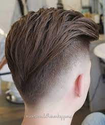 A bowl cut , or mushroom cut is a simple haircut where the front hair is cut with a straight fringe (see bangs ) and the rest of the hair is left longer, the same length all the way around, or else the sides and back are cut to the same short length. Mens Fade Haircuts 54 Cool Fade Haircuts For Men And Boys Muzhskie Strizhki Pricheski Volosy