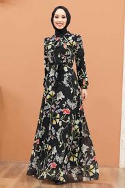 4.8 out of 5 stars. Women S Floral Pattern Black Dress Ameena S Modest Fashion
