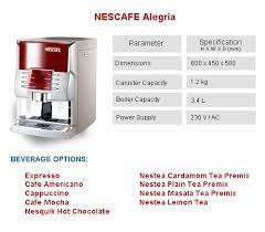 The nescafé alegria 6/30 offers up to 6 high quality drink options, offering the best soluble coffee, hot chocolate and rooibos tea to satisfy everyone's taste. Manekia Food Services Coffee Machine Vending Solutions In India For Nestle