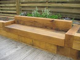 I Really Like The Idea Of The Seating Being Built In To The Garden Garden Seating Area Sleepers In Garden Raised Garden Beds