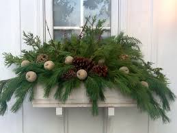Easy Winter Window Box With Dollar Store Ornaments Little Brown Dog Design Winter Window Boxes Christmas Floral Christmas Urns