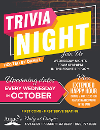 By clicking sign up you are agreeing to. Trivia Night Augie S Restarurant Prescott Az