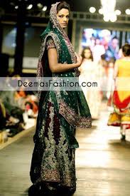 Latest Wedding Wear Bottle Green Blouse Dupatta Plum Sharara Bridal Wear Pakistani Bridal Wear Bridal Dresses