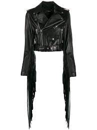 Manokhi Fringed Biker Jacket Farfetch Com Fashion Fringe Leather Jacket Designer Leather Jackets