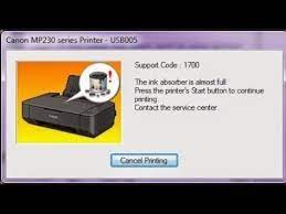 The ink absorber is to the right of the printer. Reset Printer Mp237 Mp230 Error Usb005 Support Code 1700 Youtube