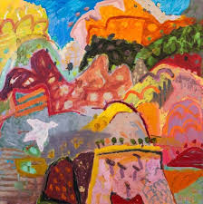 Barkly Hwy 1 By Sally Stokes Colorful Art Abstract Painting Painting