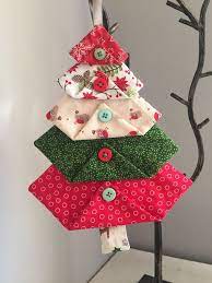 Sewing Tutorial Fabric Christmas Tree Decorations Perfect For A Last Minute Make Fabric Christmas Ornaments Fabric Christmas Trees Fabric Christmas Decorations