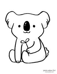How a rare animal grows and eats, which he likes best, the child learns from coloring books. 10 Free Cute Koala Coloring Pages Coloring Page Print Color Fun