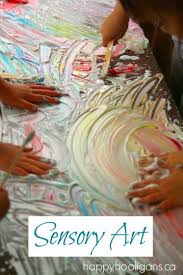 Sensory Art For Kids Happy Hooligans Shaving Cream And Food Colour Sensory Art Easy Art For Kids Kids Sensory
