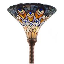 Warehouse Of Tiffany 72 In Antique Bronze Peacock Stained Glass Floor Lamp With Foot Switch Ts47 Bb75b The Home Depot Stained Glass Floor Lamp Warehouse Of Tiffany Tiffany Style