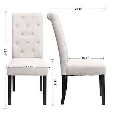 Songmics Cottonlinen Upholstered Dining Chair Set Of 2 Button Tufted Parson Chair Solid Wood Legs Sea Wood Chair Design Dining Chairs Upholstered Dining Chairs