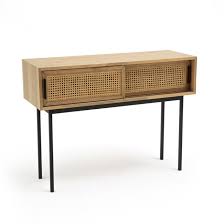A wide selection of quality materials. Waska Console With Rattan Sliding Doors Oak La Redoute Interieurs La Redoute