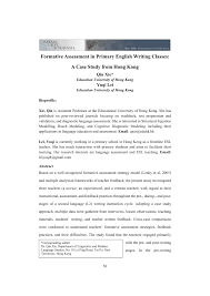 Pdf Formative Assessment In Primary English Writing Classes A Case Study From Hong Kong