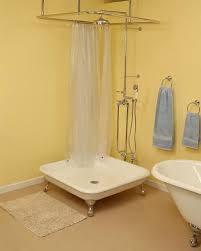 A Unique And Gorgeous Vintage Style Cast Iron Square Shower Pan With Legs Will Bring You Back To A Bygone Era The Shower Pan Small Bathroom Bathrooms Remodel