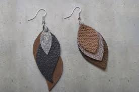 Download Free Svg Leather Earrings Layered Svg Cut File