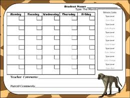 Editable Jungle Animal Behavior Chart And Editable Behavior Calendars