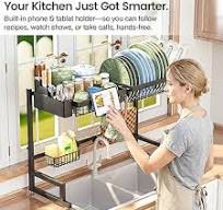 Amazon.com: ADBIU Over The Sink Dish Drying Rack (Expandable ...