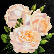 Design element for greeting cards and wedding, birthday and other holiday. Delicate White Roses On A Black Background Oil Painting On Canvas Painting By Myroslava Voloschuk Saatchi Art
