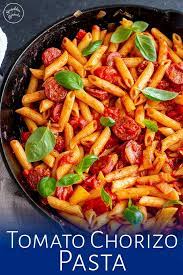 This Tomato Chorizo Pasta Is So Easy To Make And So Delicious That It Will Become A True Family Favorite It Chorizo Pasta Chorizo Recipes Dinner Pasta Recipes