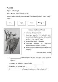 Kata tanya digunakan untuk menanyakan sesuatu. Kata Tanya Interactive Worksheet
