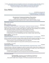 communications executive resume sample