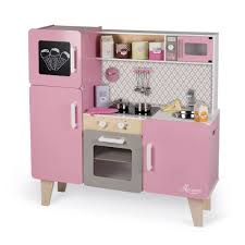 Holzkuche Fur Kinder Gross Fur Madchen In Rosa Ausgestattet Mit Viel Zubehor Kinderkuche Holzkuche Spielzeug Kuche Holzspielkuche
